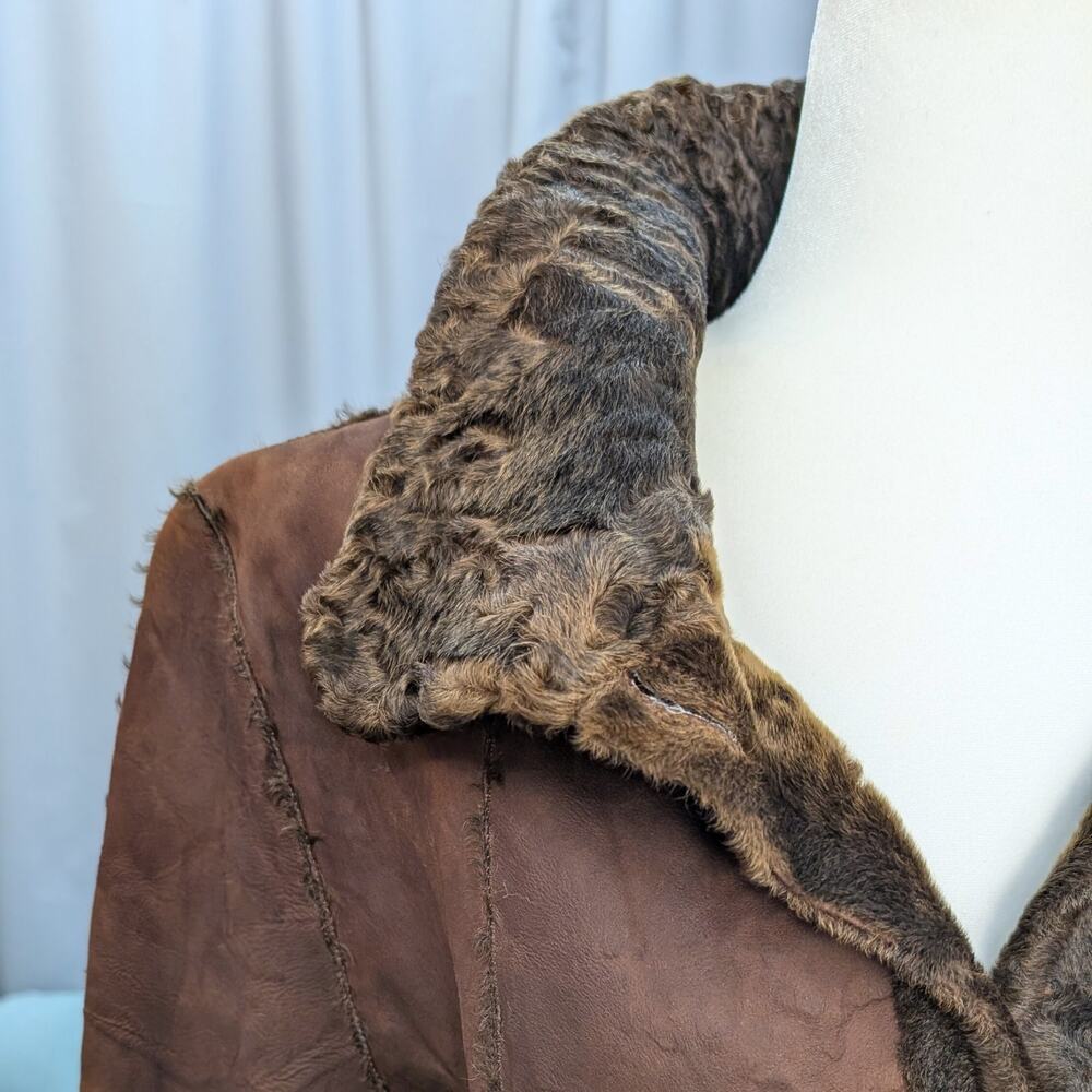 Auburn Brown Lamb Shearling Two-in-One Jacket M/L - Picture 15 of 16